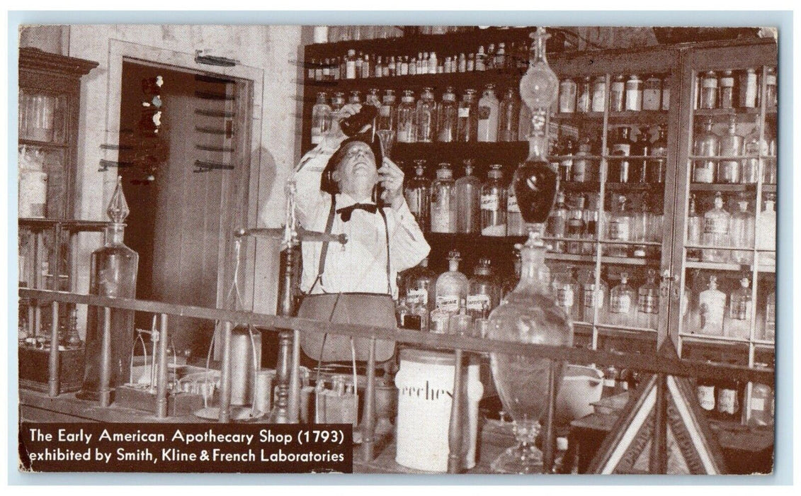1949 Early American Apothecary Shop And Laboratories Milwaukee WI Postcard