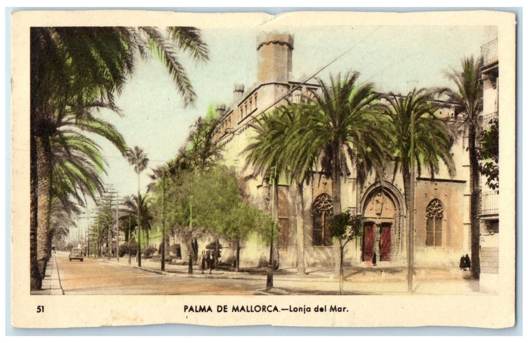 c1950's Lonja Del Mar Palma De Mallorca Spain Vintage Posted Postcard
