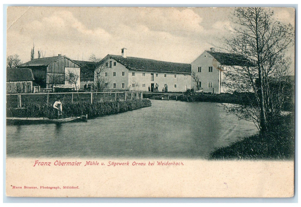 1923 Franz Obermaier Muhle U Sawmill Ornau near Weidenbach Germany Postcard