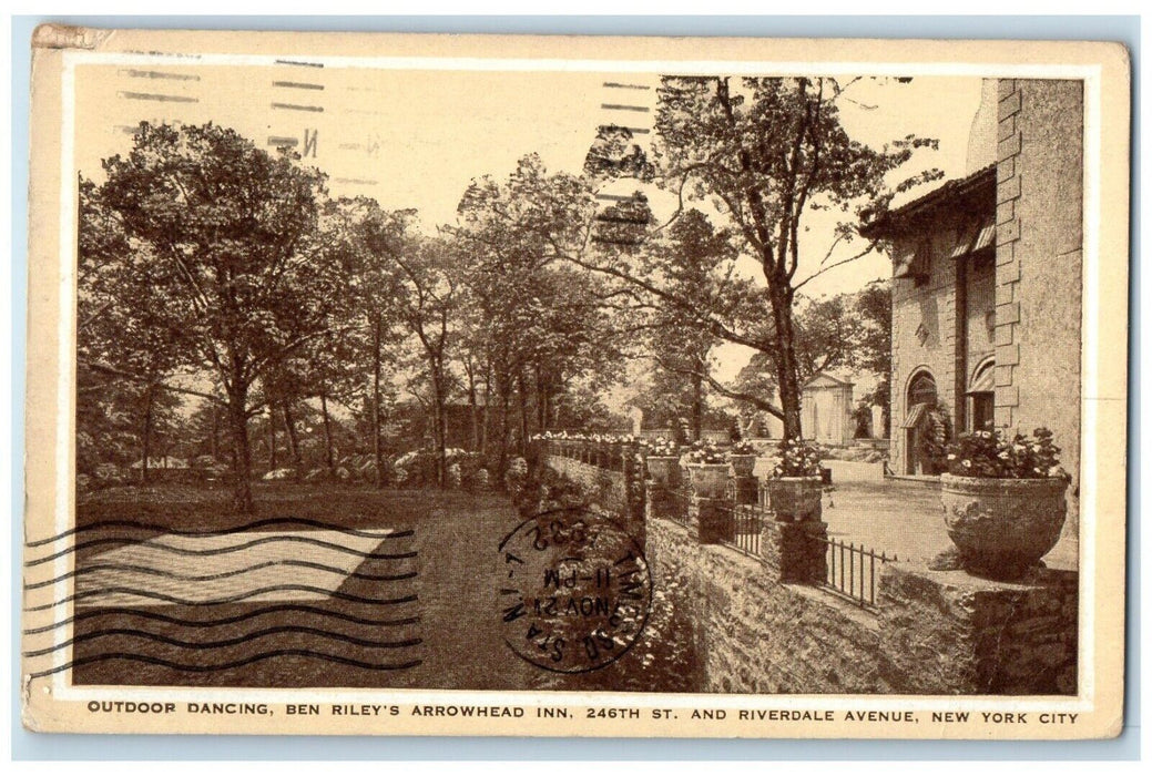1932 Outdoor Dancing Ben Riley's Arrowhead Riverdale New York City NY Postcard