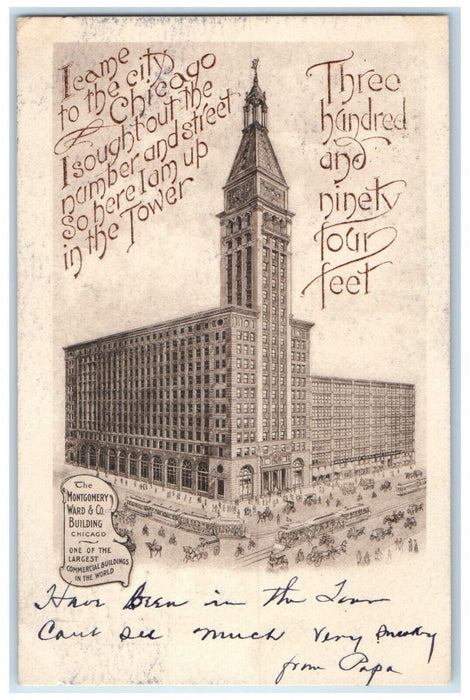 1907 The Montgomery Ward & Co Building Chicago Illinois IL Antique Postcard