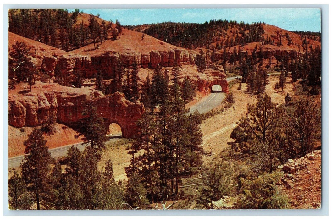 c1960 Tunnel S. Bryce Canyon National Park Red Canyon Utah UT Vintage Postcard