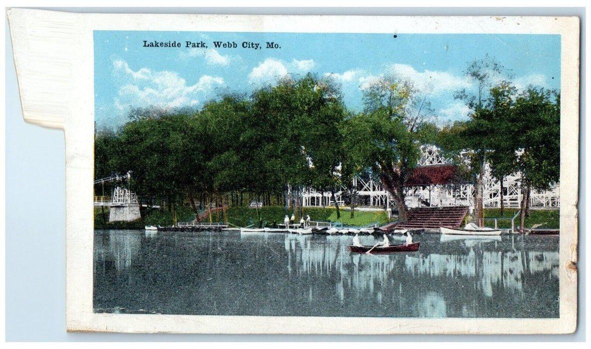 c1920 Scenic View Canoeing Lakeside Park Webb City Missouri MO Unposted Postcard