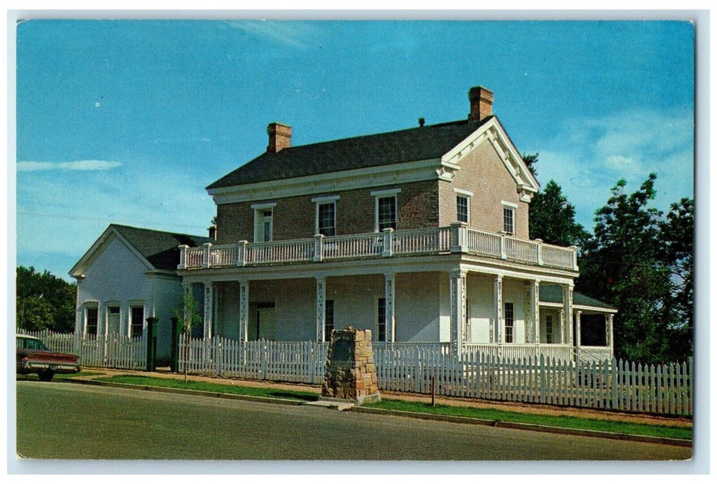 c1960 Brigham Young's Winter Home Exterior House Fence St. George Utah Postcard