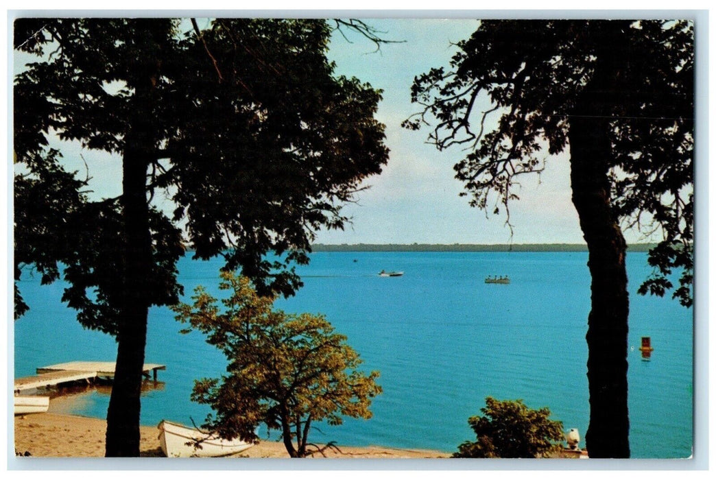 1969 Minnesota Jewel Lake Ripple Along Its Sugar Sand Beach Perham MN Postcard
