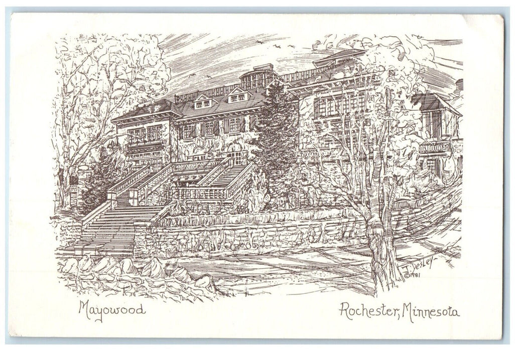 Mayowood Rochester Minnesota MN, Olmsted County Historical Society Postcard