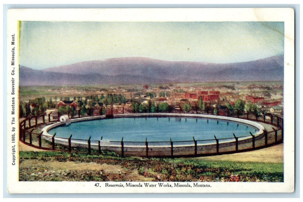 c1910 Reservoir Missoula Water Works Exterior Missoula Montana Vintage Postcard