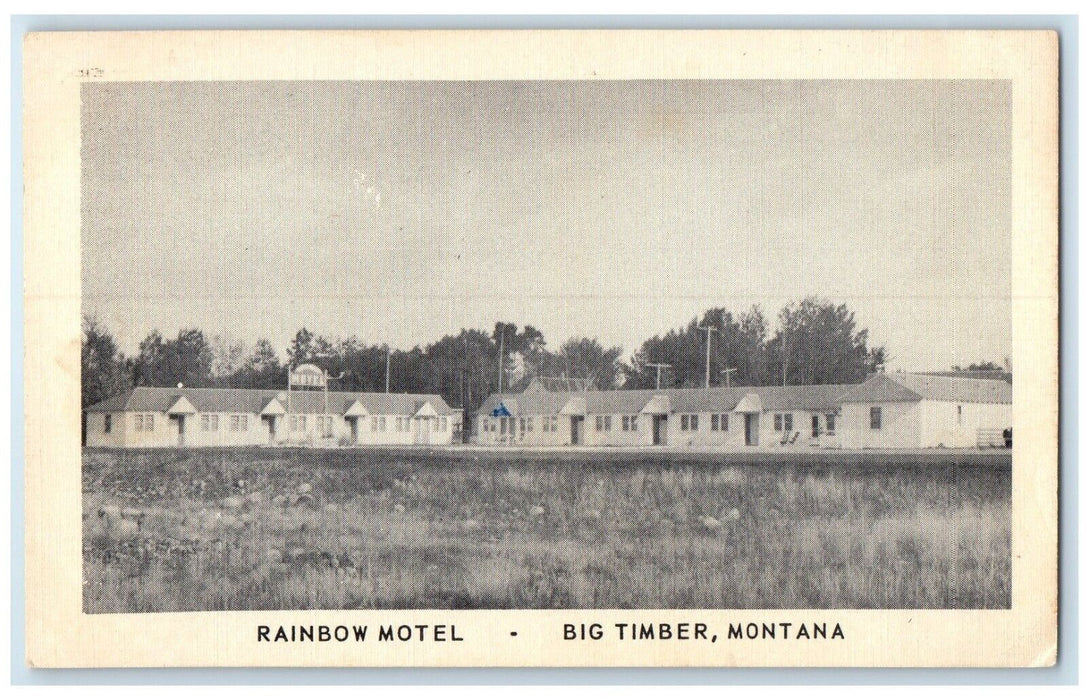 1940 Rainbow Motel Exterior Building Big Timber Montana Vintage Antique Postcard