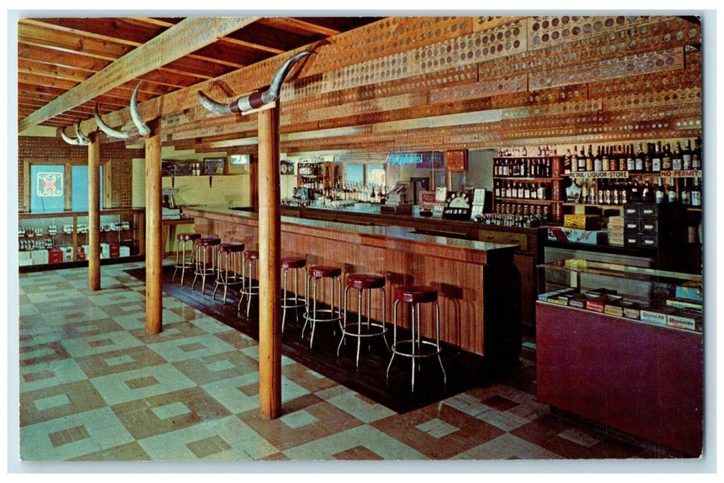 c1960 Lincoln's Silver Bar Highway Interior Building Haugan Montana MT Postcard