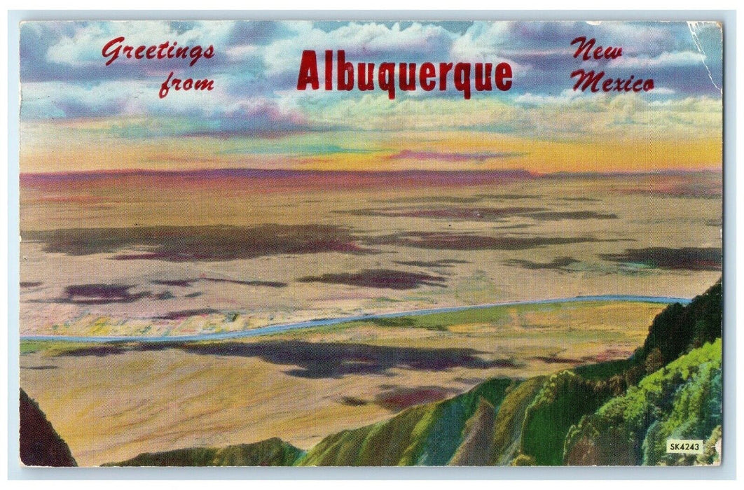 Greetings From Albuquerque New Mexico NM, View Of Rio Grande Vintage Postcard