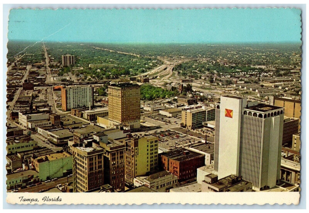 1976 Aerial View Of Downtown Tampa Florida FL Intestate In The Distance Postcard