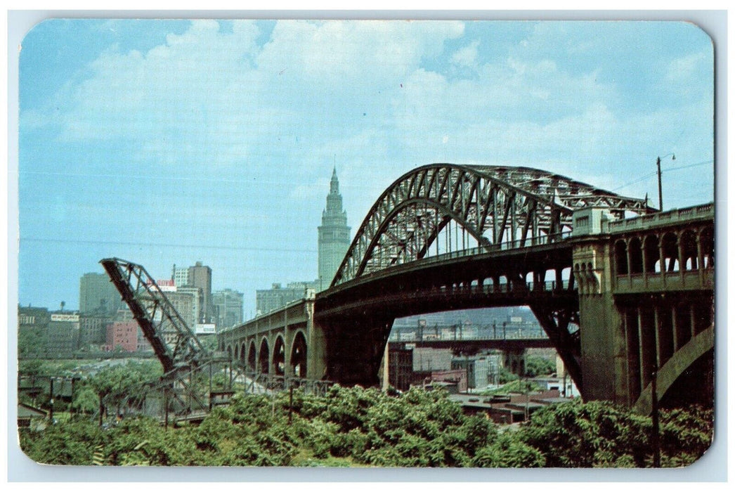 c1950's View Of High Level Bridge Cleveland Ohio OH Unposted Vintage Postcard