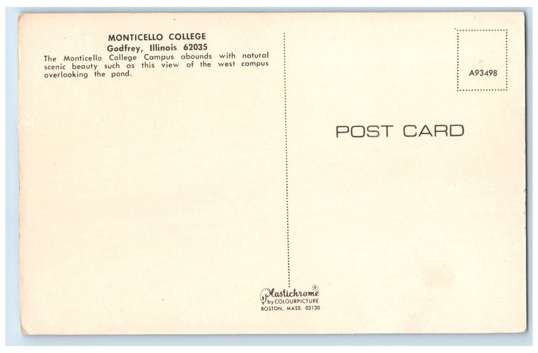 c1950's View Of Monticello College Godfrey Illinois IL Unposted Vintage Postcard