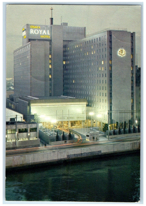 c1960's Osaka Royal Hotel Nakanoshima Osaka Japan Air Mail Vintage Postcard