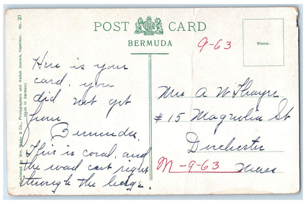 c1910 Man Walking Passing Through Khyber Pass Bermuda Posted Antique Postcard