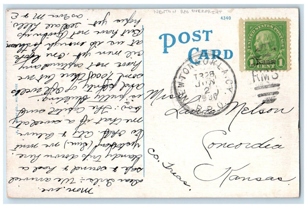 1930 Exterior View Logan County Court House Building Guthrie Oklahoma Postcard