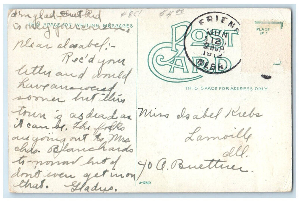 1912 Exterior View US Court House Post Office Lincoln Nebraska Antique Postcard