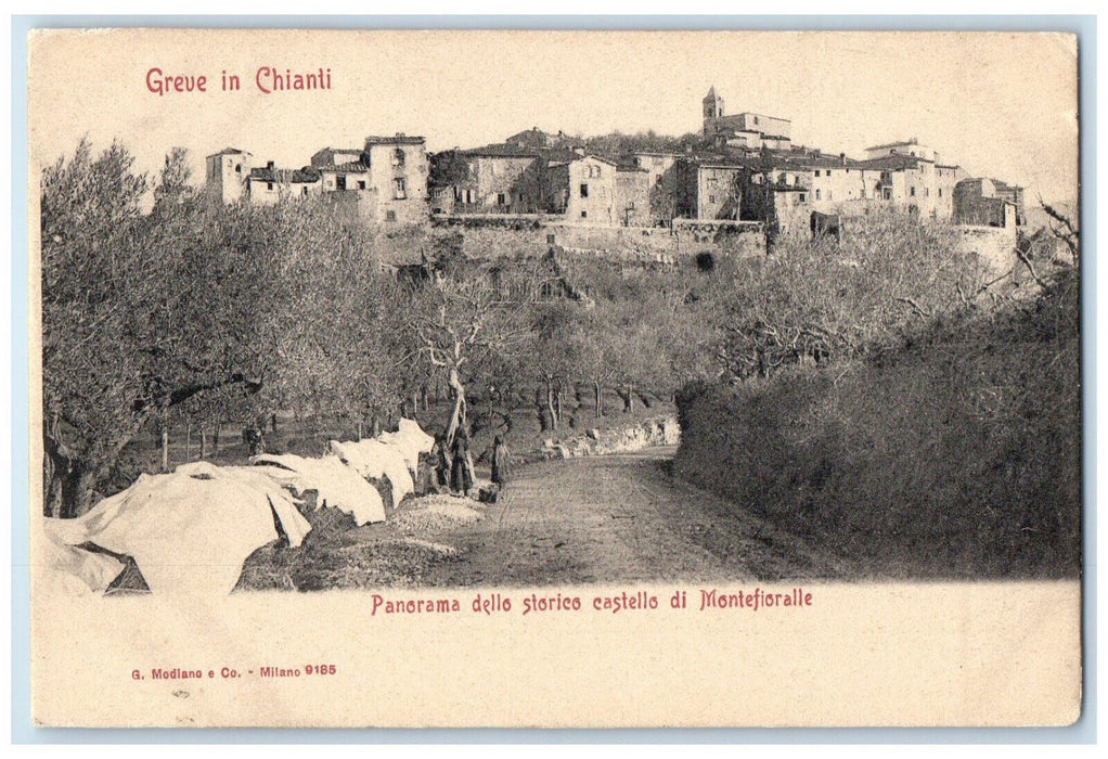 c1905 Panorama of the Historic Castle of Montefioralle Italy Unposted Postcard