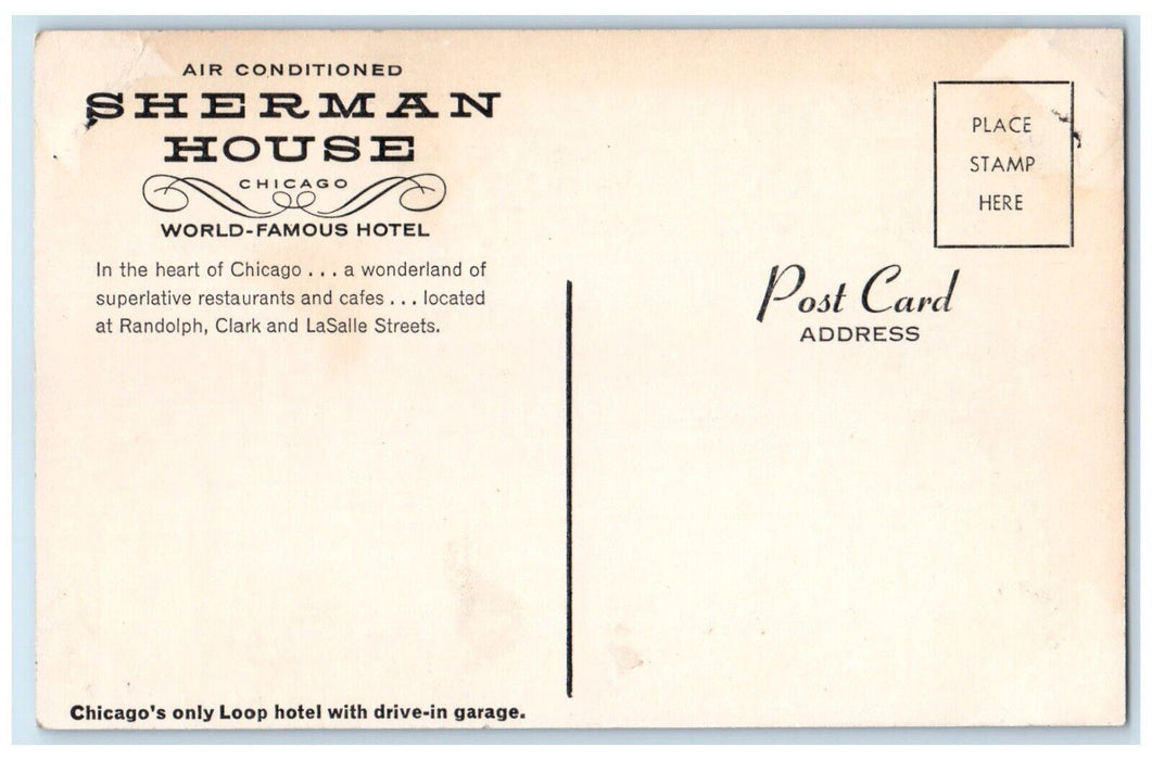 c1910's Sherman House Building Chicago Illinois IL Unposted Antique Postcard