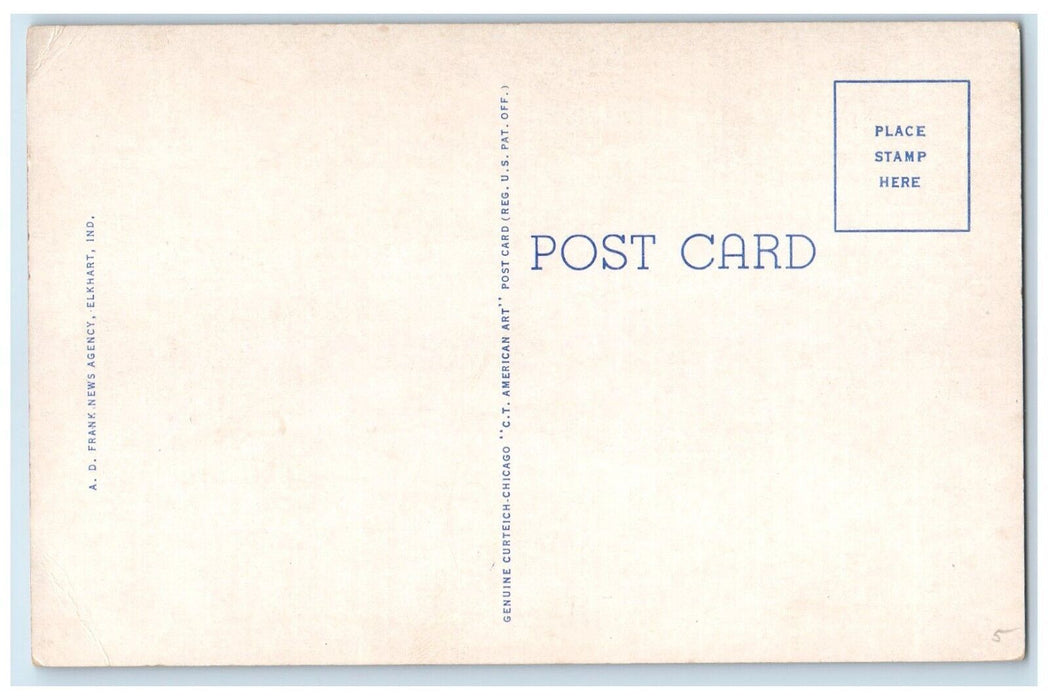 c1930's Scene In McNaughton Park Elkhart Indiana IN Unposted Vintage Postcard