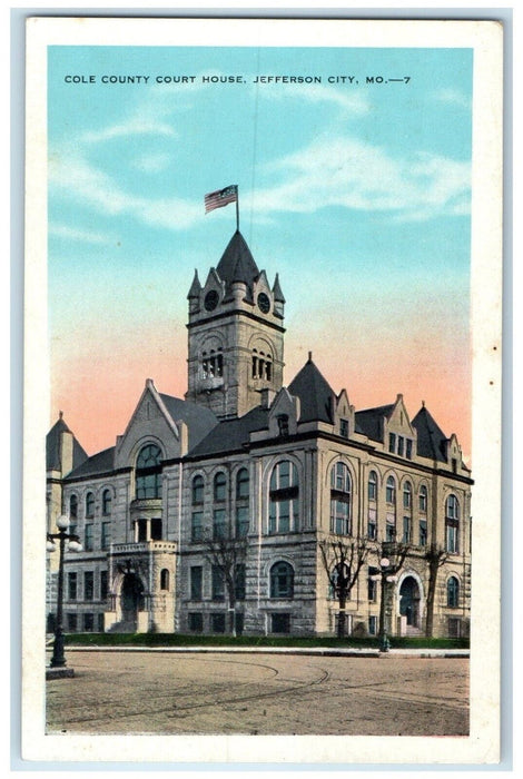 c1920 Exterior Cole County Court House Building Jefferson City Missouri Postcard