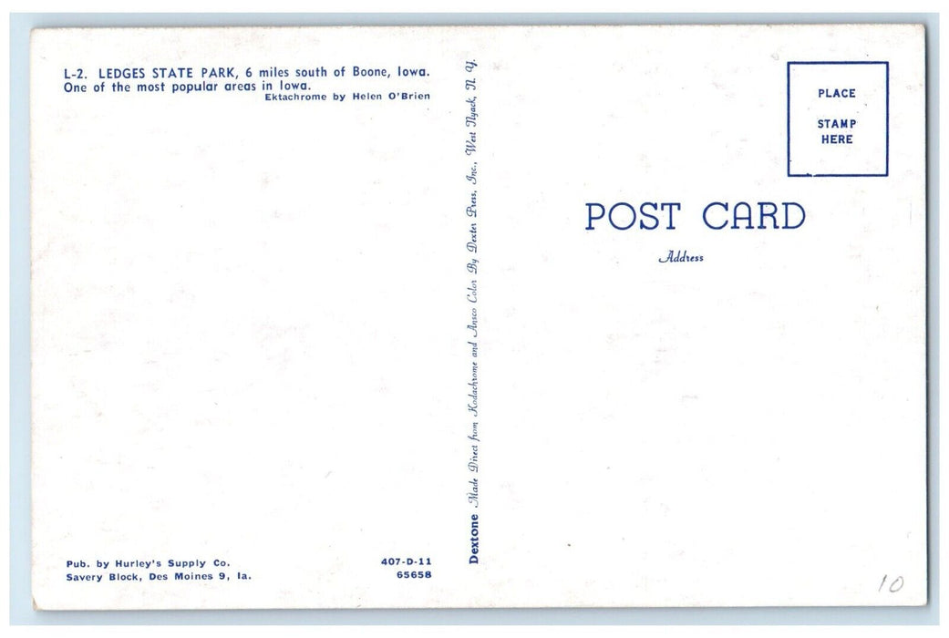 c1950's View Of Ledges State Park Boone Iowa IA Unposted Vintage Postcard