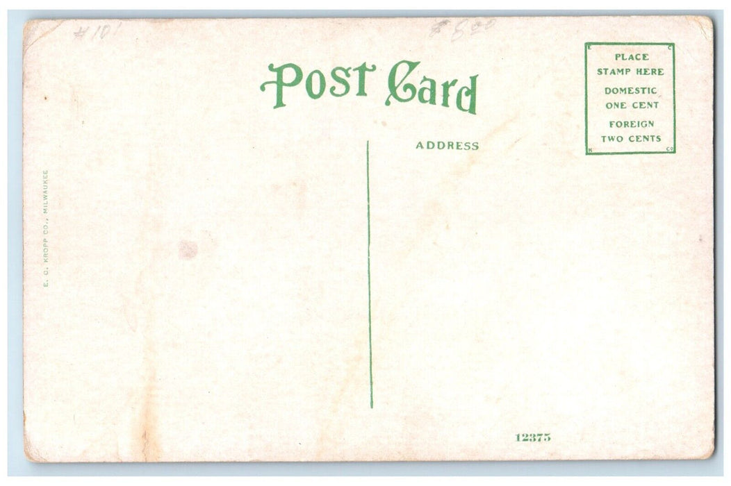 c1910 Exterior View Court House Building Trees Concordia Kansas Antique Postcard