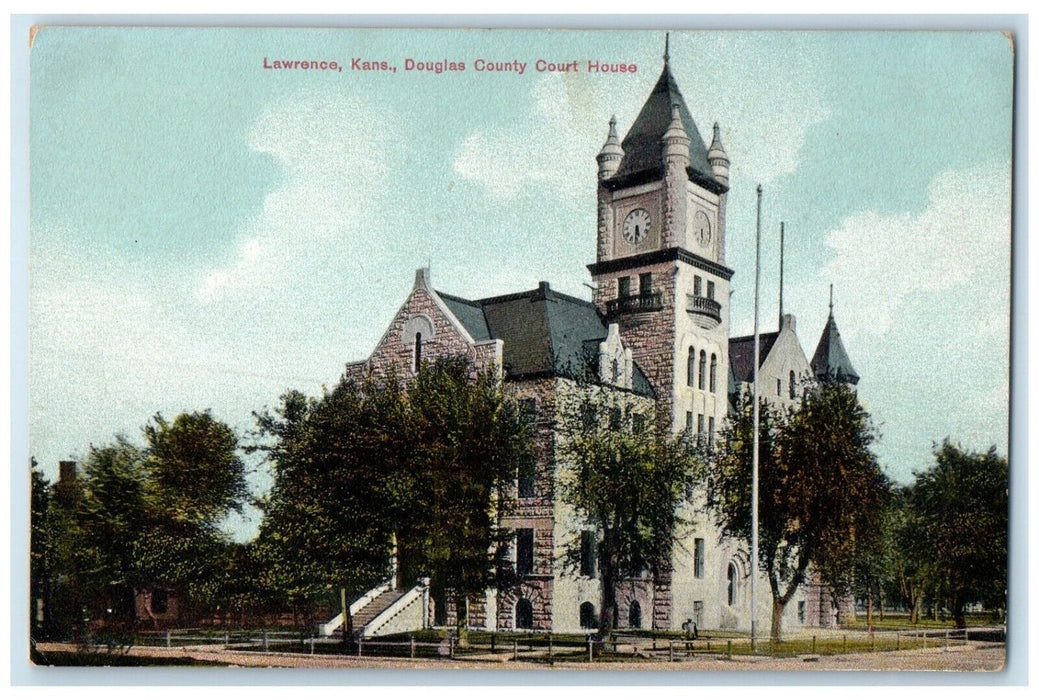 c1909 Douglas County Court House Lawrence Kansas KS Vintage PCK Series Postcard