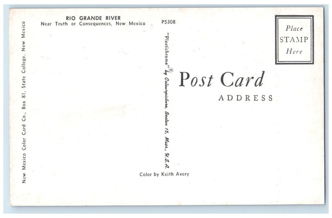 c1960 Greetings From Truth Or Consequence Rio Grande River New Mexico Postcard