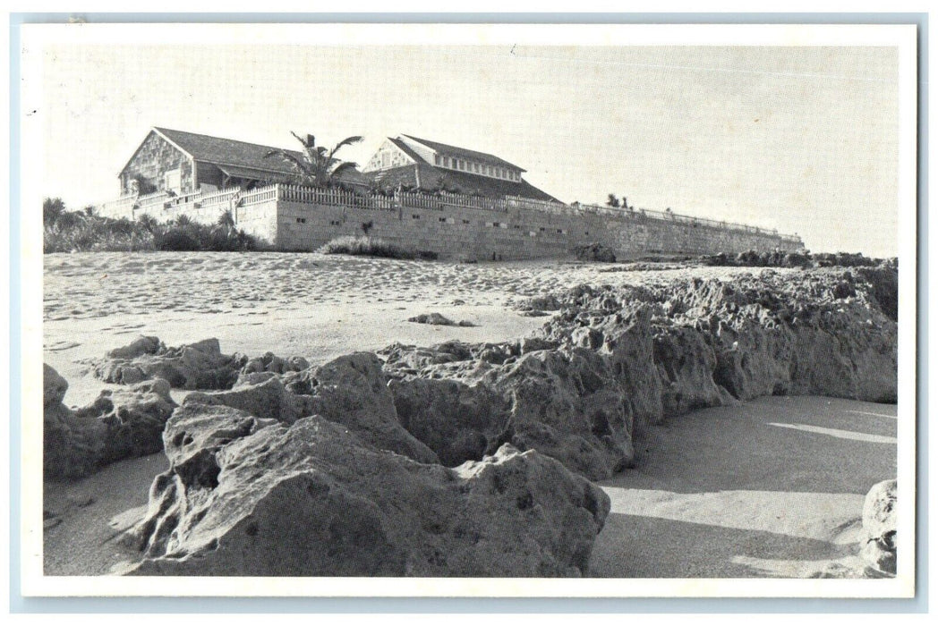 c1940 Gilbert's Bar House Refuge Hutchinson Island Rock Stuart Florida Postcard