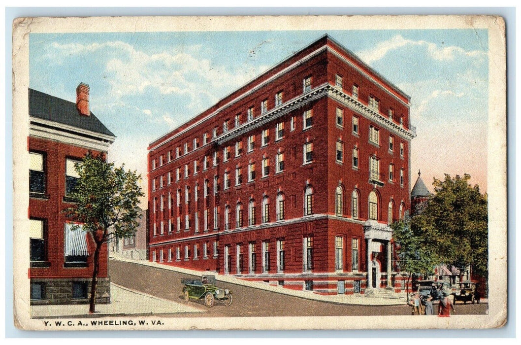 1916 YWCA Building Cars Wheeling West Virginia WV Posted Antique Postcard