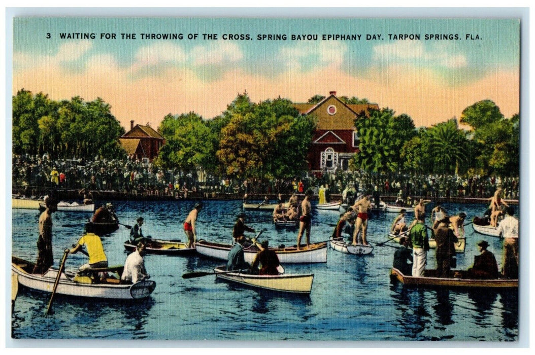 3 Waiting For The Throwing Crossing Spring Bayou Epiphany Day Boating Postcard
