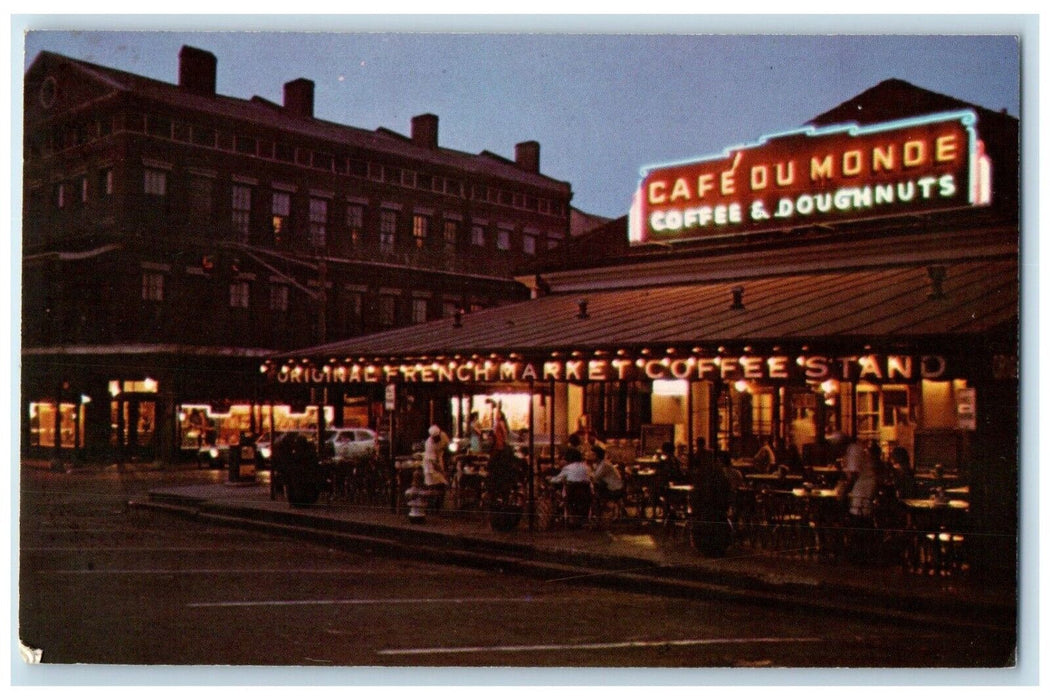 c1960 Cafe Du Monde French Market Coffee Stand New Orleans Louisiana LA Postcard