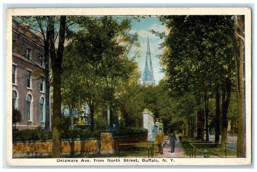 1910 Delaware Ave. From North Street Buffalo New York NY Posted Antique Postcard