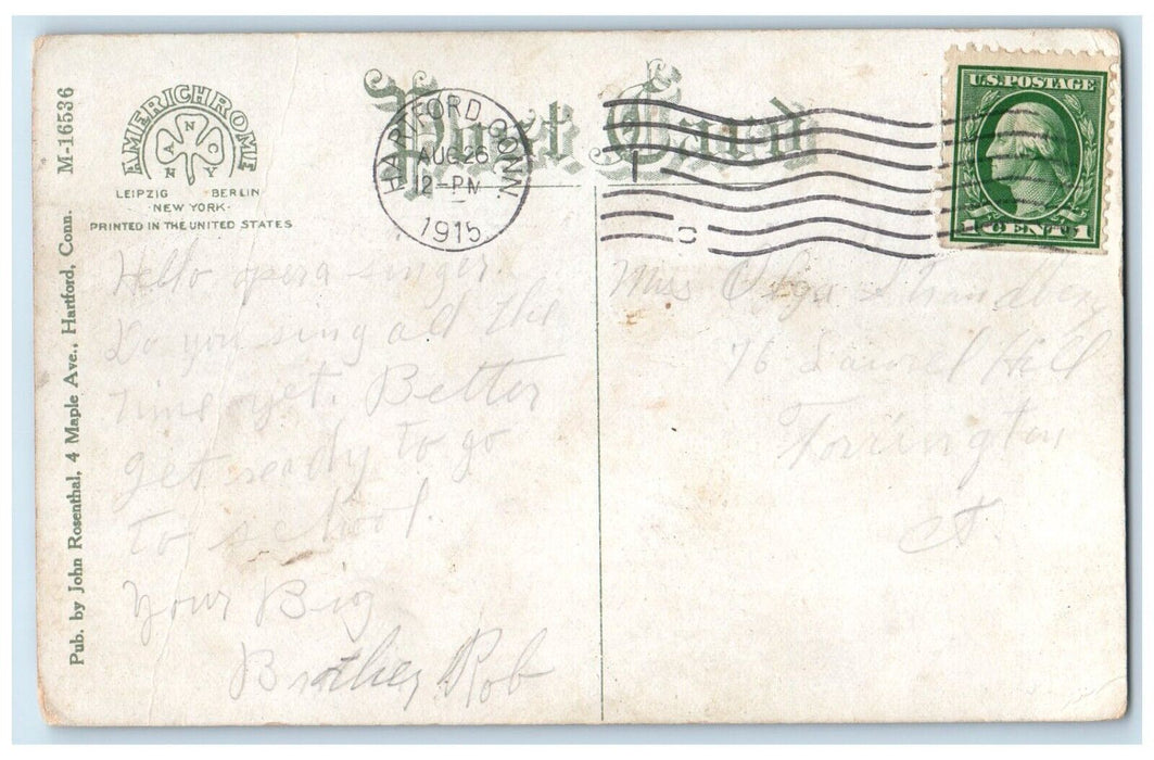 1915 The Hartford Hospital Building Dirt Road Hartford Connecticut CT Postcard
