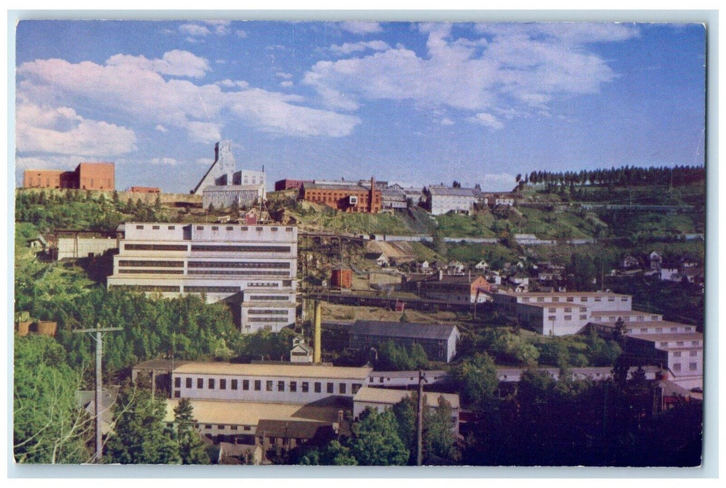 c1950's View Of Homestake Gold Mine At Lead South Dakota SD Vintage Postcard