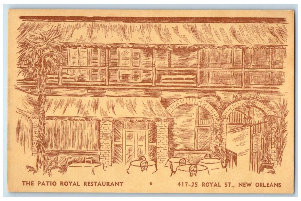 c1940 Patio Royal Restaurant Bankers Cocktail New Orleans Louisiana LA Postcard