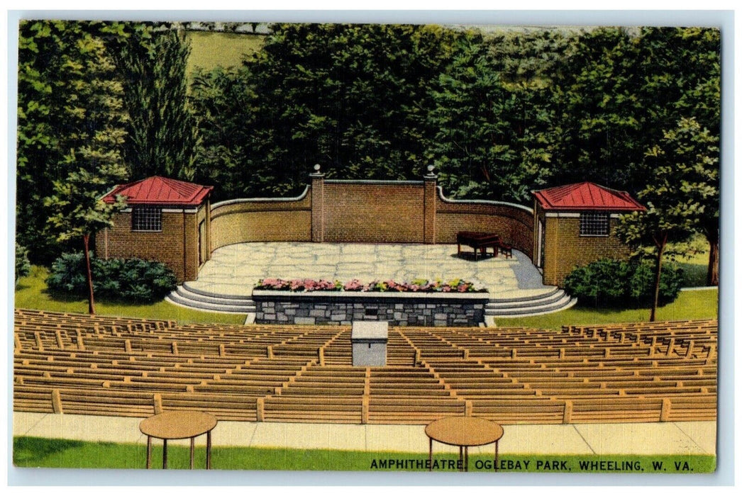 1943 Amphitheatre Oglebay Park Wheeling West Virginia WV Posted Vintage Postcard