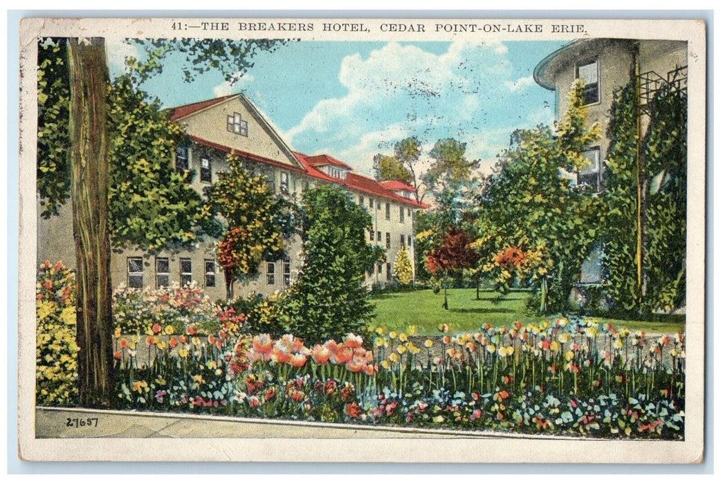 c1920's The Breakers Hotel Cedar Point On Lake Erie Ohio OH Vintage Postcard