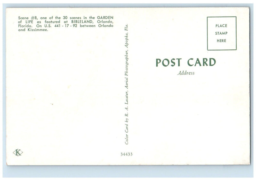 c1960 Scenes Garden Of Life Featured Bibleland Bible Orlando Florida FL Postcard