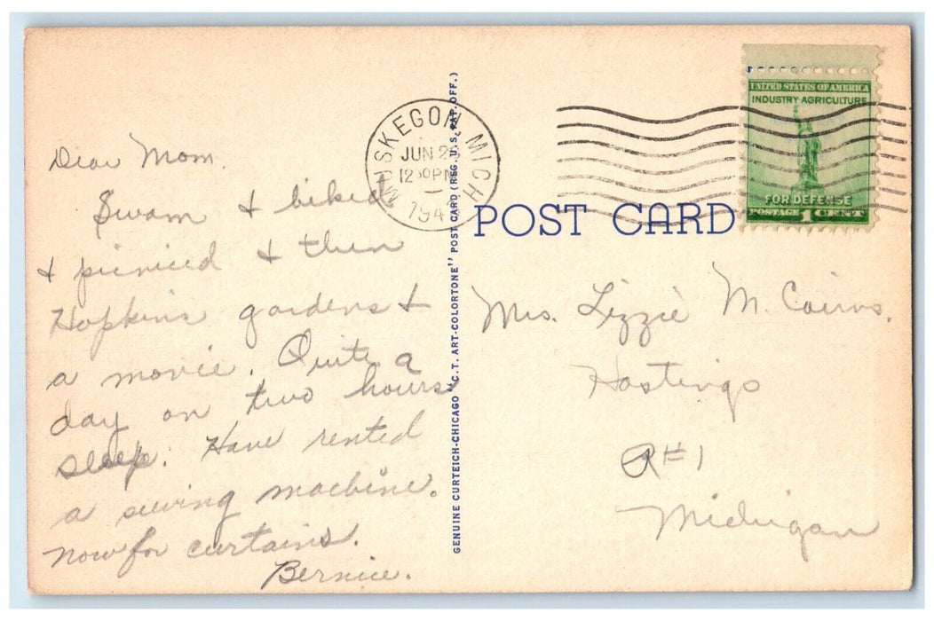 1941 Trailer Camp At The Ovals Muskegon Michigan MI Posted Vintage Postcard