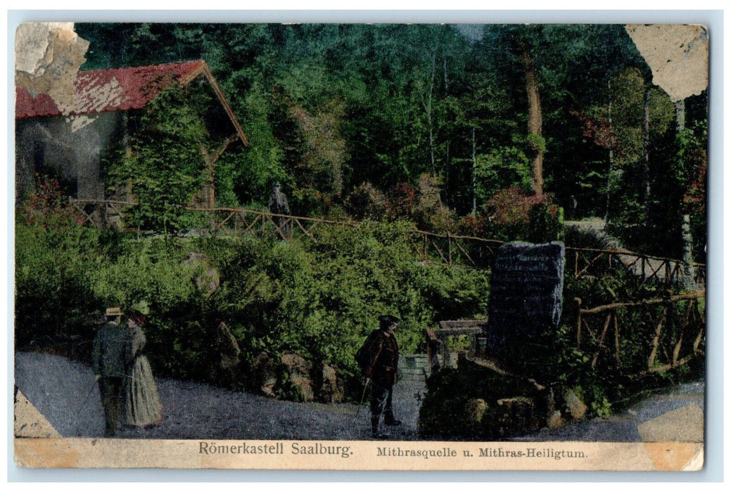 1913 Roman Fort Saalburg Mithras Source and Sanctuary Germany Postcard