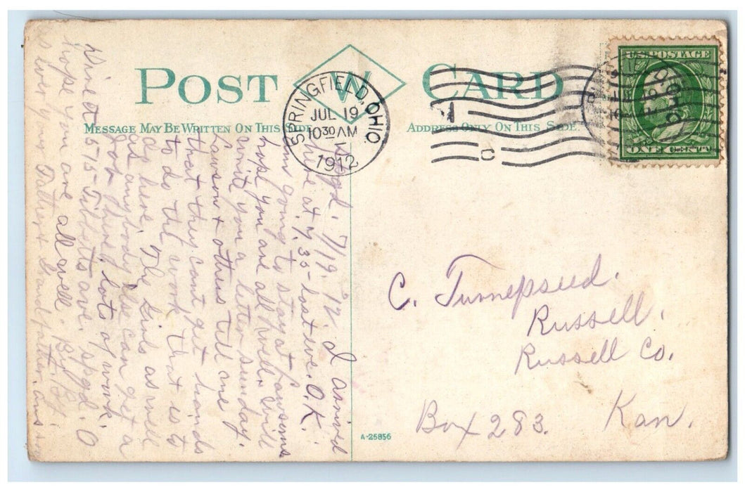 1912 Scene Snyder Park River Lake Trees Exterior Plant Springfield Ohio Postcard