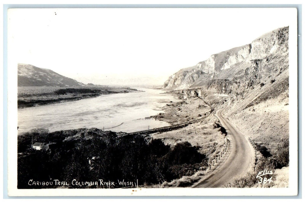 c1940's Caribou Trail Columbia River Washington WA RPPC Photo Vintage Postcard