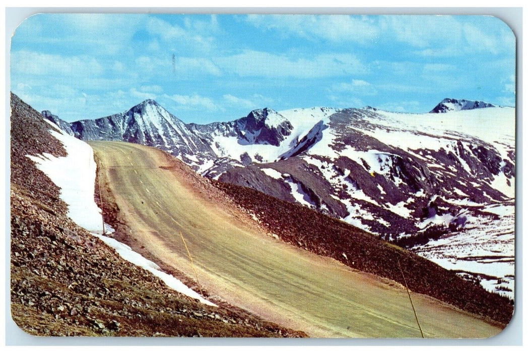 1956 Vista Trail Ridge Road Snow Rocky Mountain National Park Colorado Postcard