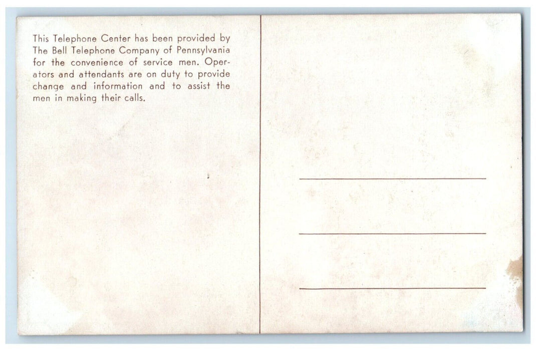 c1960 Service Men Telephone Center Indiantown Gap Military Reservation Postcard