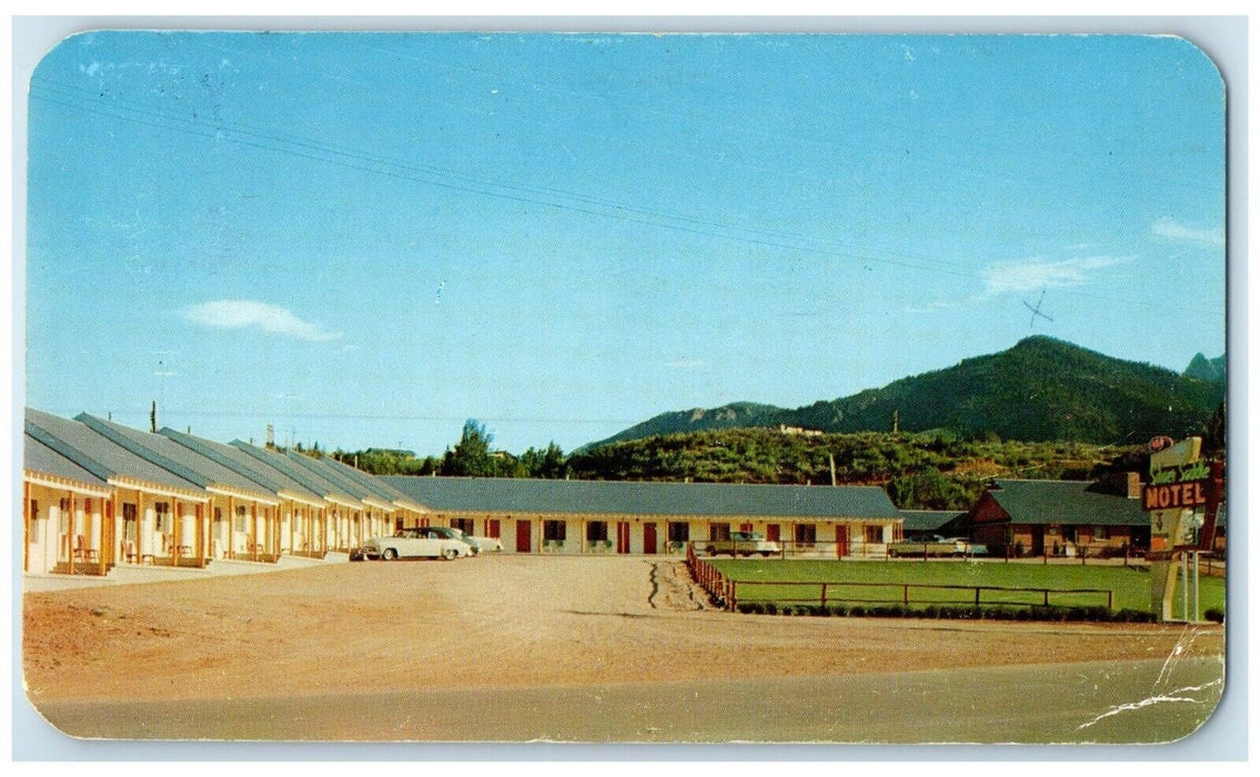 1959 Silver Saddle Motel Car Roadside Manitou Springs Colorado CO Postcard