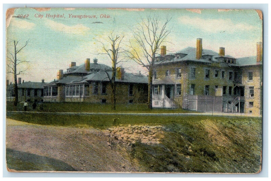 1911 Panorama View City Hospital Buildings Youngstown Ohio OH Antique Postcard