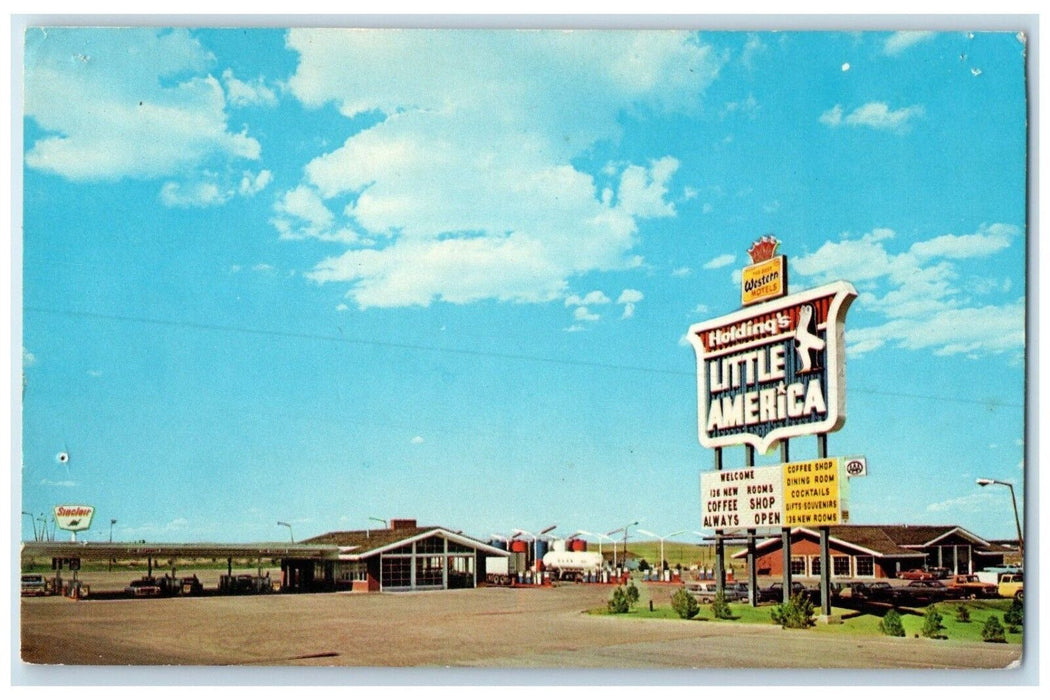 c1950s Holding's Little America Motel Sinclair Cars Cheyenne Wyoming WY Postcard