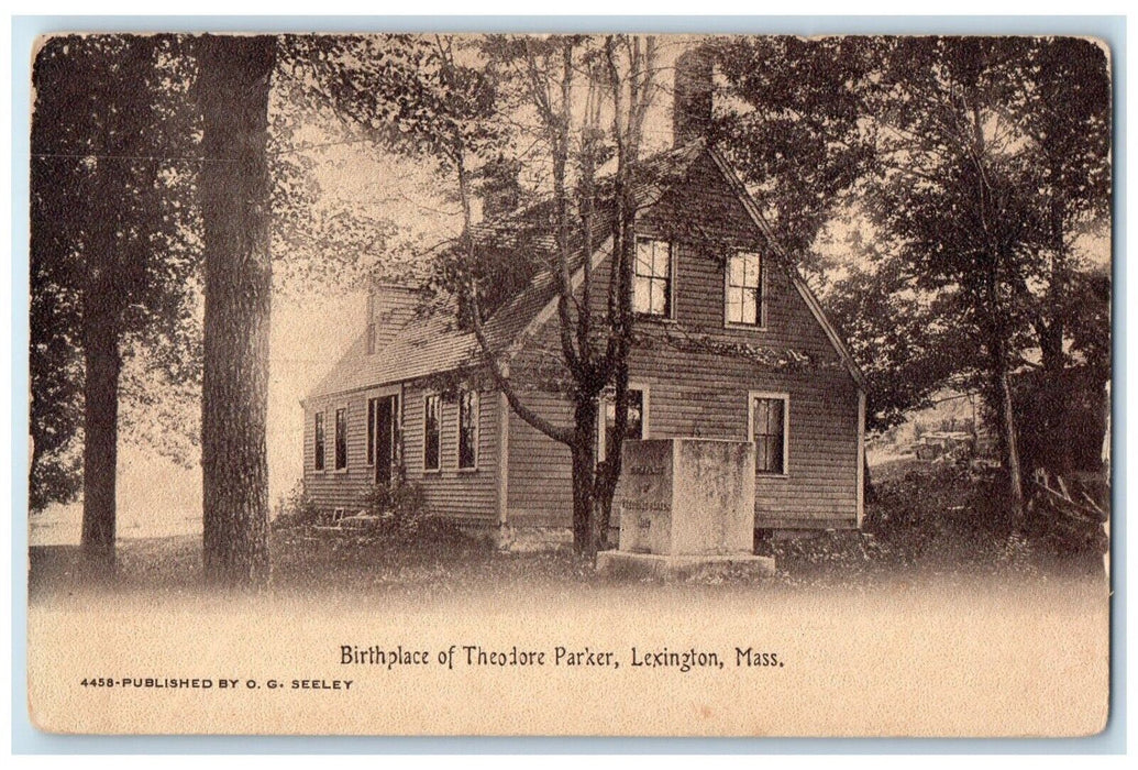 c1910 Birthplace Theodore Parker Exterior House Lexington Massachusetts Postcard